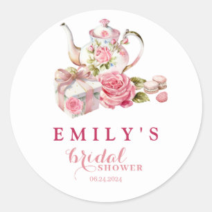 Sticker Rond Fleurs aquarelles roses roses vintage rose Shower 