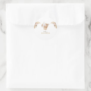 Sticker Rond Fleurs Berceau Baby shower