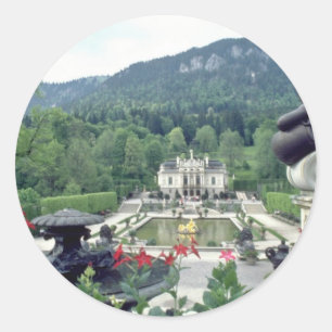 Sticker Rond Fleurs blanches du château Linderhof