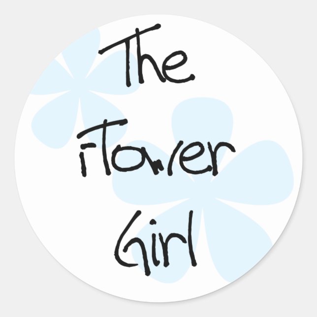 Sticker Rond Fleurs bleues Fleur fille (Devant)