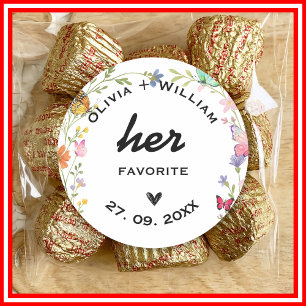 Sticker Rond Fleurs Bohème Fleurs Sauvages Son Préféré Son Préf