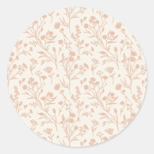 Sticker Rond Fleurs bruissantes Chaud Abricot - Neutre