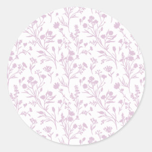 Sticker Rond Fleurs bruissantes Chaud Lilac - Neutre