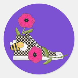 Sticker Rond Fleurs Bugs Sneakers Tous Produits Enfants Trucs