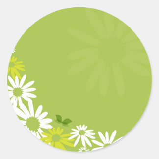 Sticker Rond Fleurs Chamomiles