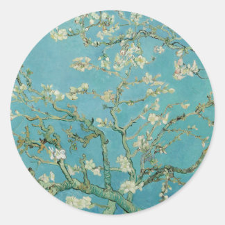 Sticker Rond Fleurs d'amandier par Vincent Van Gogh Beaux-arts