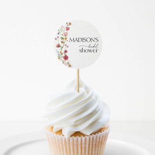 Sticker Rond Fleurs d'amour, Baby Shower Floral de Mariée