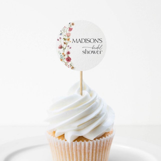 Sticker Rond Fleurs d'amour, Baby Shower Floral de Mariée (Créateur téléchargé)