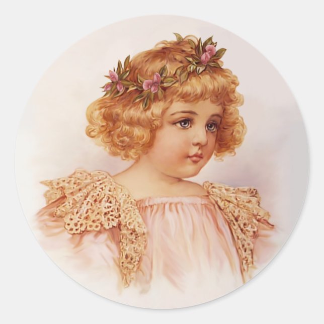 Sticker Rond Fleurs dans ses cheveux (Devant)