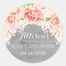 Fleurs d'aquarelle rose bois Baby shower préféré