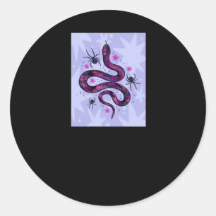 Sticker Rond Fleurs d'araignées de serpent Whimsigoth