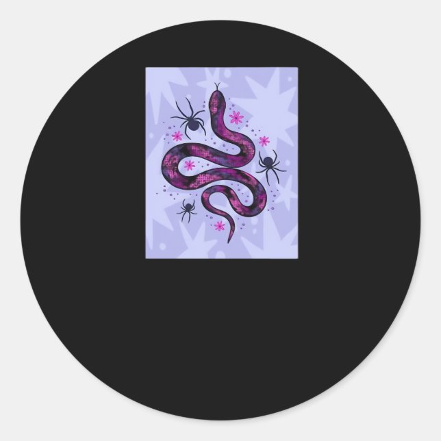 Sticker Rond Fleurs d'araignées de serpent Whimsigoth (Devant)