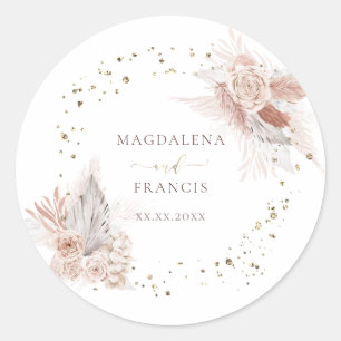 Sticker Rond fleurs de boho mariages