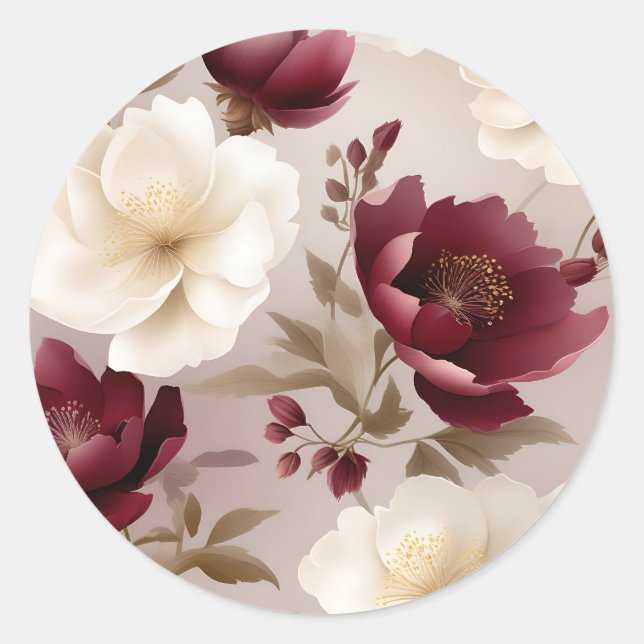 Sticker Rond Fleurs de Bourgogne (Devant)