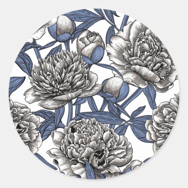 Sticker Rond Fleurs de cendres blanches (Devant)