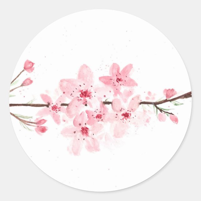 Sticker Rond Fleurs de cerisier (Devant)