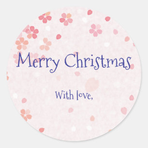 Sticker Rond Fleurs de cerisier de Noël personnalisées en washi