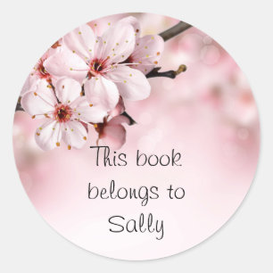 Sticker Rond Fleurs de cerisier personnalisées