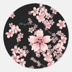 Sticker Rond Fleurs de cerisiers
