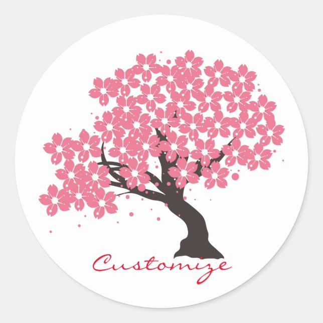 Sticker Rond Fleurs de cerisiers au Sakura japonais Thunder_Cov (Devant)
