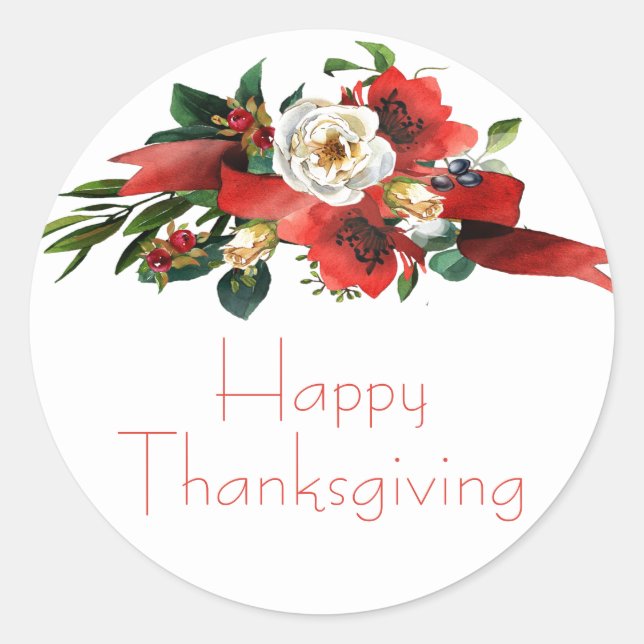 Sticker Rond Fleurs de chute d'aquarelle (Devant)