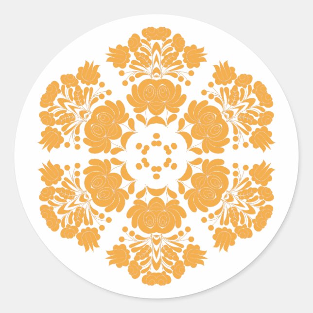Sticker Rond fleurs de conception polonaise (Devant)