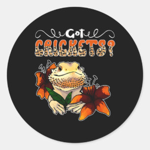 Sticker Rond Fleurs de cricket mignon dragon barbu reptile Lo