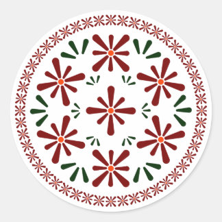Sticker Rond fleurs de design polonais
