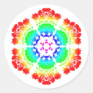 Sticker Rond fleurs de design polonais