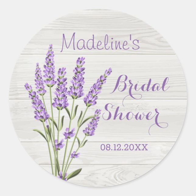 Sticker Rond Fleurs de lavande violette sur Fête des mariées de (Devant)