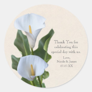 Sticker Rond Fleurs de lys calla Fleurs élégantes Mariage de ma