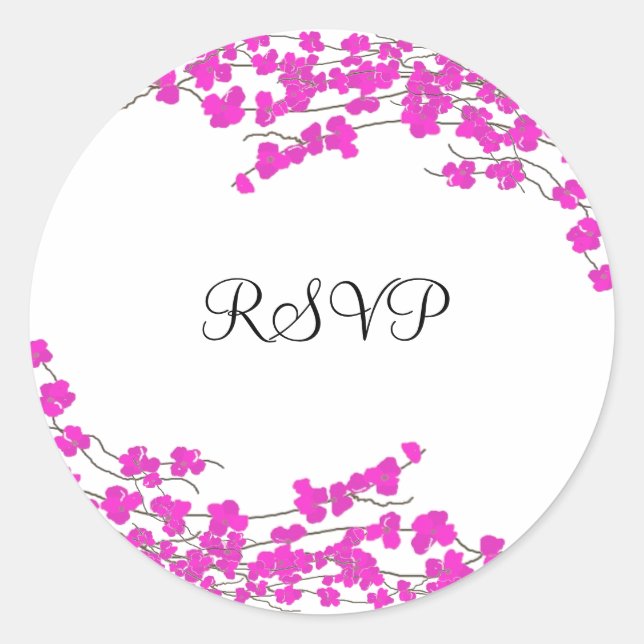 Sticker Rond Fleurs de Magenta RSVP (Devant)