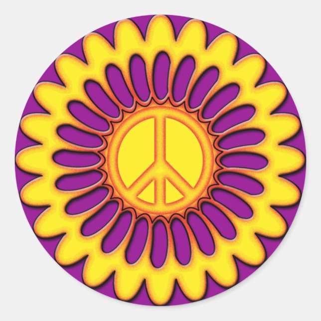 STICKER ROND FLEURS DE PAIX (Devant)