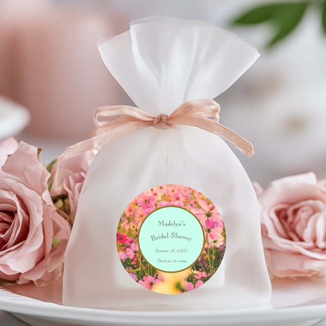 Sticker Rond Fleurs de prairie pour mariage ou événement (Créateur téléchargé)