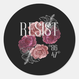 Sticker Rond Fleurs de Résistance Pas Mon Président 86 47 Anti-