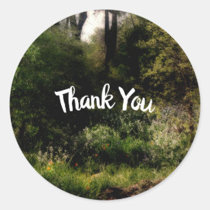 Sticker Rond Fleurs de sentier rustique Mariage en forêt enchan