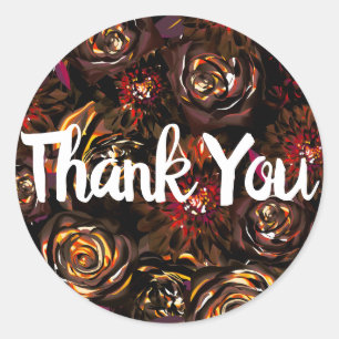 Sticker Rond Fleurs de teinte automnale de jardin sombre Mariag