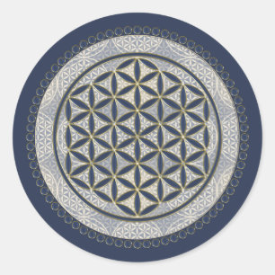 Sticker Rond FLEURS DE VIE - Symbole de géométrie sacrée Art 1