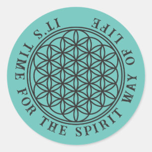 Sticker Rond FLEURS DE VIE - Symbole de géométrie sacrée plan 1