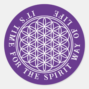 Sticker Rond FLEURS DE VIE - Symbole de géométrie sacrée plan 2