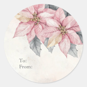 Sticker Rond Fleurs d'Euphorbe Rose Personnalisées À et De