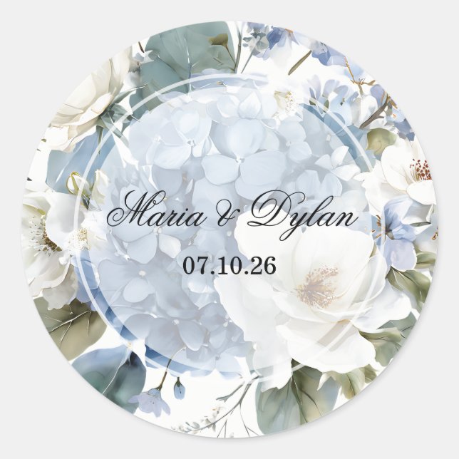 Sticker Rond Fleurs d'Hydrangea (Devant)