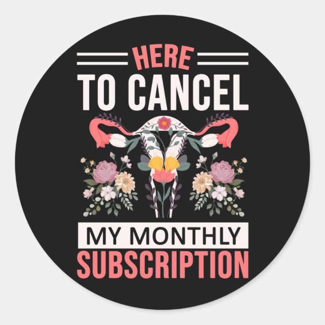 Sticker Rond Fleurs d'hystérectomie amusantes Suppression d'uté (Devant)