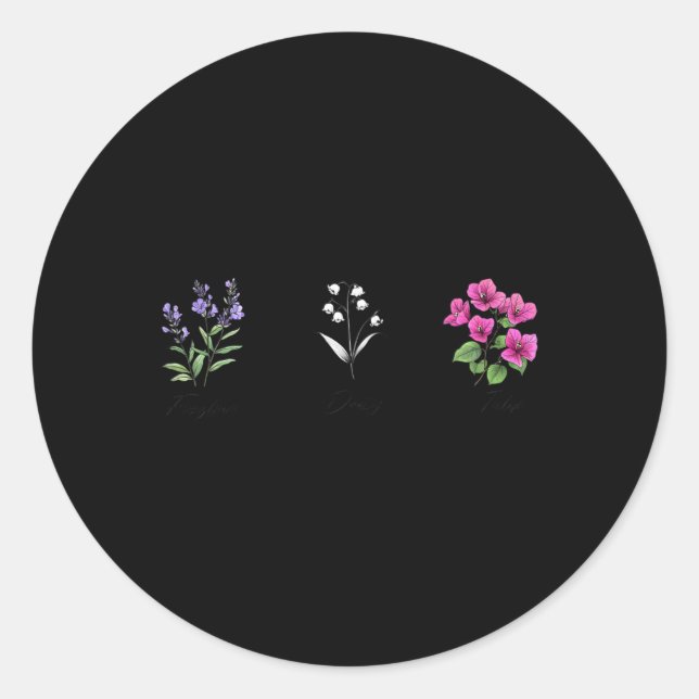 Sticker Rond Fleurs Digitale Marguerite Tulipe Floral  (Devant)