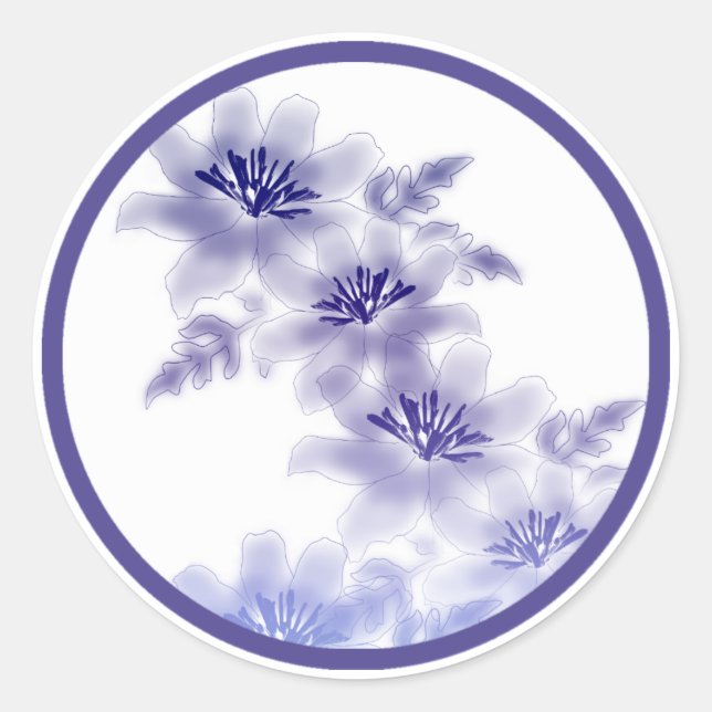 Sticker Rond Fleurs d'Imaginaire violet (Devant)
