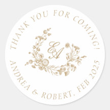 Fleurs Élégantes Or Merci d'être venu 