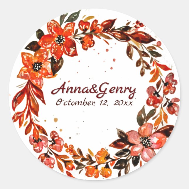 Sticker Rond Fleurs en terre cuite (Devant)