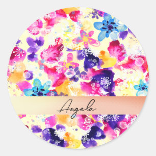 Sticker Rond Fleurs fleurs sauvages de chabby Meadow