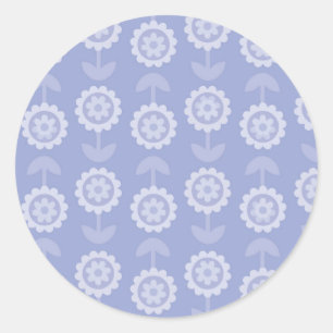 Sticker Rond Fleurs florales violettes d'art motif Abstrait