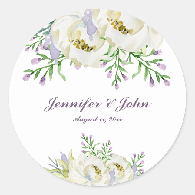 Sticker Rond Fleurs fraîches - Mariage (Devant)